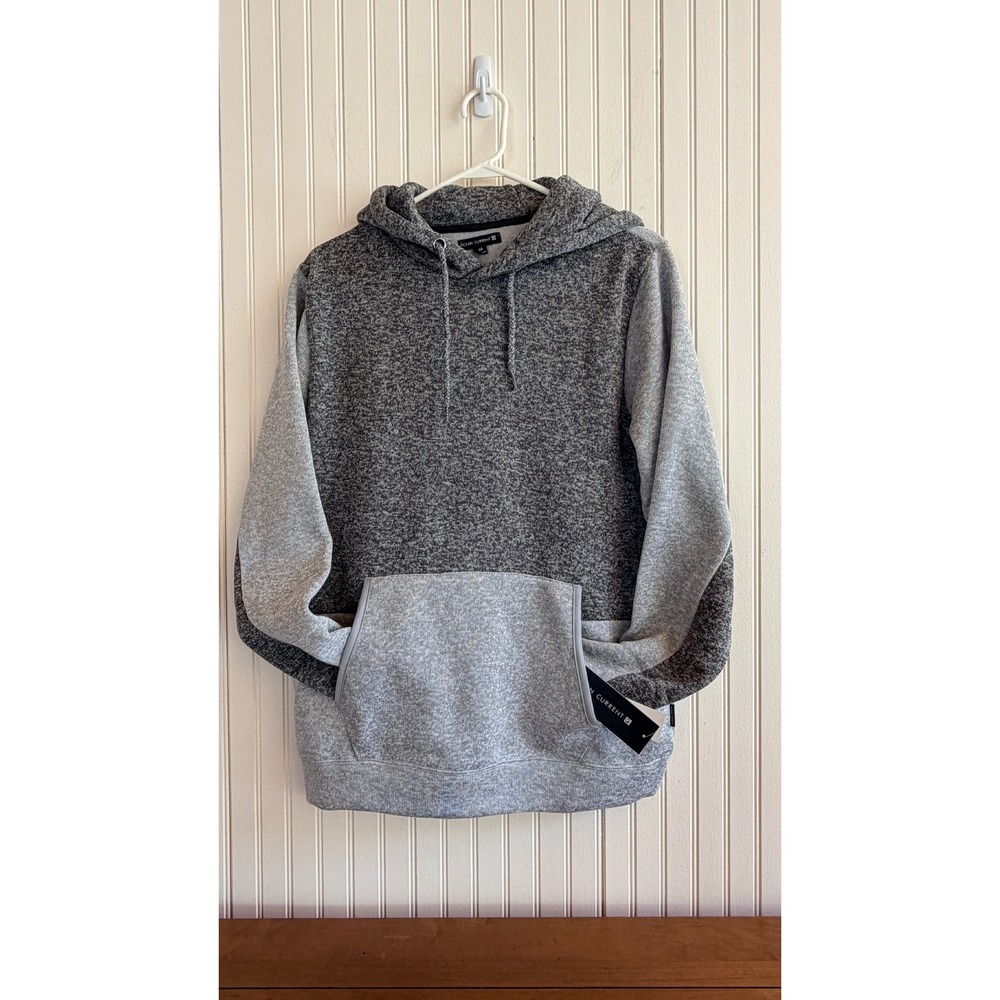 Ocean Current Womens Grey Colorblock Fleece Lined Pullover Hoodie Medium NEW